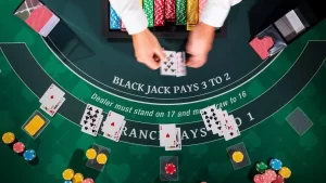 aaajl website image 314 showing Birds eye view of a blackjack table